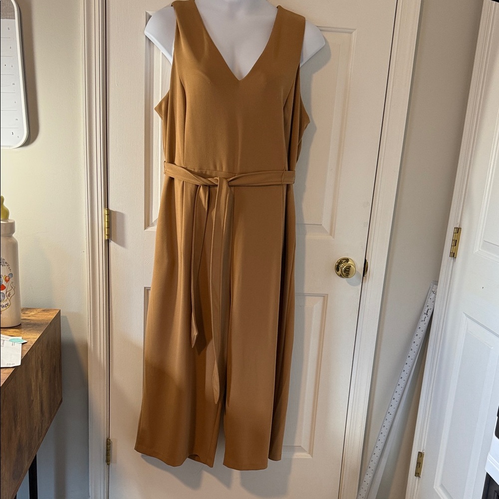 Calvin Klein Tan Sleeveless Jumpsuit
